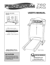 ProForm 760 Ekg Treadmill English Manual