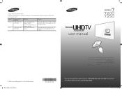 Samsung UN65HU7250F Quick Guide Ver.1.0 (English)