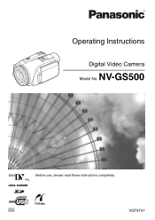 Panasonic NV-GS500 Operating Instructions