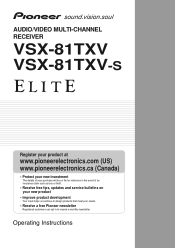 Pioneer VSX81TXV Owner's Manual