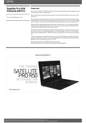 Toshiba Satellite Pro R50 PSSG2A-00P013 Detailed Specs for Satellite Pro R50 PSSG2A-00P013 AU/NZ; English