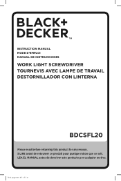 Black & Decker BDCSFL20C Instruction Manual
