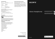 Sony MDR-1R Operating Instructions
