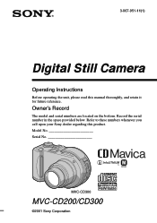 Sony MVC-CD200 Operating Instructions