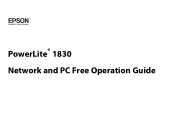 Epson PowerLite 1830 Network and PC Free Operation Guide