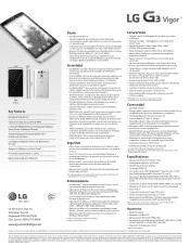 LG D725 Specification - Spanish