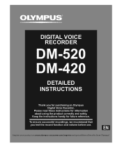 Olympus 140146 DM-420 Detailed Instructions (English)