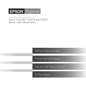 Epson SureColor S50675 Production Edition Warranty Statement