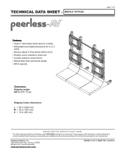 Sharp PN-PS220 Peerless Specification Sheet - Bundled Hardware for 2x2 free-standing display