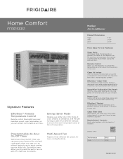 Frigidaire FFRE1533S1 Product Specifications Sheet