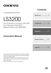 Onkyo LS3200 User Manual English