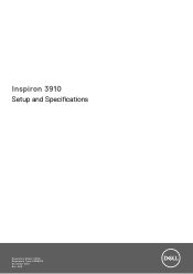 Dell Inspiron 3910 Setup and Specifications
