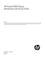 HP ProLiant SL210t HP ProLiant t2500 Chassis Maintenance and Service Guide