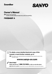 Sanyo FWSB405F-A Owners Manual