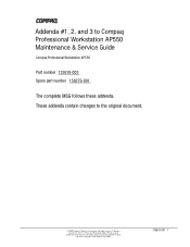 HP Professional ap550 Compaq Professional Workstation AP550 Maintenance & Service Guide