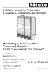 Miele F 1911 Vi Side by Side Merging Kit Installation Manual