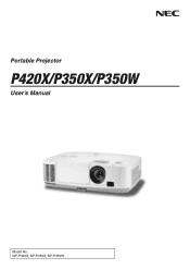 NEC NP-P420X P350W : user's manual