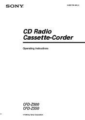 Sony CFD-Z550 Operating Instructions  (primary manual)