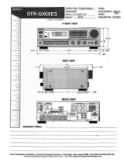 Sony STR-GX69ES Dimensions Diagrams