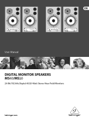 Behringer DIGITAL MONITOR SPEAKERS MS40 Manual