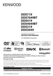 Kenwood DDX4049BT User Manual