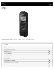 Sony ICD-PX370 Help Guide Printable PDF