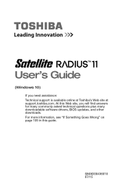 Toshiba Satellite L15W-C1391M Satellite/Satellite Pro L10W-B Series Windows 10 Users Guide