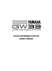 Yamaha GW33 Owner's Manual (image)