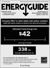 Avanti RMS551SS Energy Guide Label