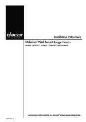 Dacor DHW361 Installation Instructions