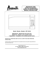 Avanti MT112K3S Instruction Manual