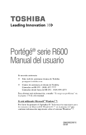 Toshiba Portege R600-SP2803A User's Guide for Portege R600 (Spanish) (Español)