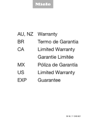 Miele F 2472 SF Warranty conditions