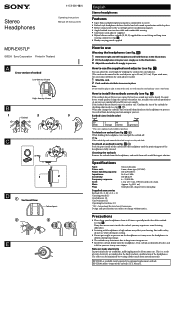 Sony MDR-EX57LP Operating Instructions