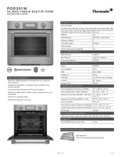 Thermador POD301W Product Spec Sheet