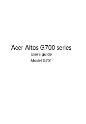 Acer Altos G701 Acer Altos G701 User's Guide