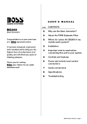 Boss Audio BG300 User Manual in English