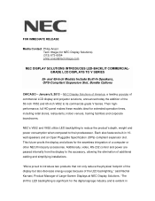 NEC V652-PC Launch Press Release