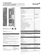 Thermador T18ID905RP Product Spec Sheet