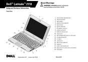 Dell Latitude 2110 Setup and Features Information Tech Sheet
