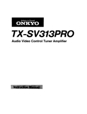 Onkyo TX-SV313 Owner Manual