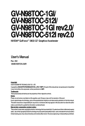 Gigabyte GV-N98TOC-1GI Manual