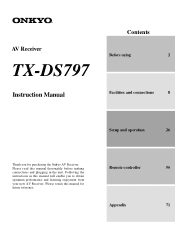 Onkyo TX-DS797 Owner Manual