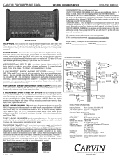 Carvin XP1000L XP1000L Product Manual