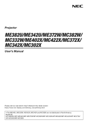 NEC NP-MC382W User Manual - English