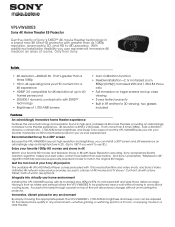 Sony VPL-VW600ES Marketing Specifications