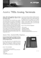 Aastra 7187a Datasheet - Aastra 7100a Analog Terminals