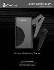 Cobra Jump Starter 800A Jump Starter 800A Manual