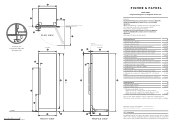 Fisher and Paykel RS2474F3LJ1 Data Sheet Refrigerator