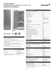 Thermador T30IF905SP Product Spec Sheet